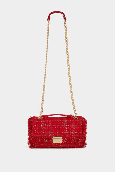 Clutch bag with fringes red ladies'