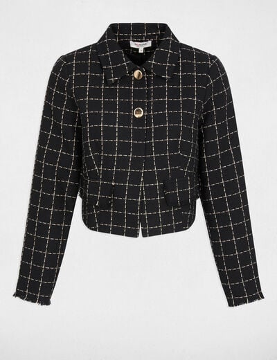 Fitted cropped jacket black women