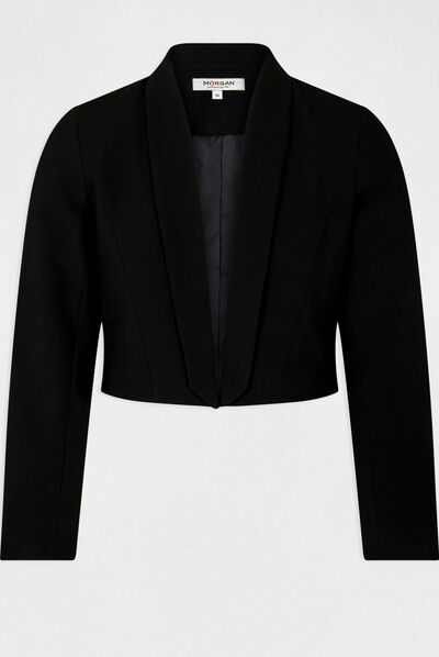Straight bolero jacket black ladies'