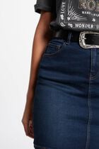 Short denim skirt raw denim women