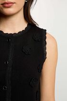 Fitted cardigan with round neck black women