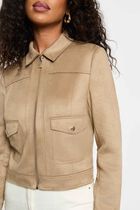 Short suede jacket taupe women