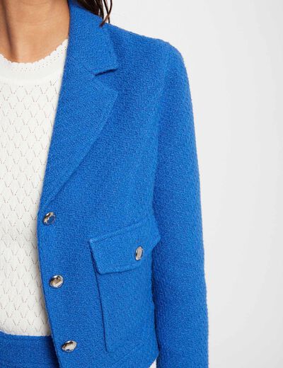 Short tweed jacket blue ladies'