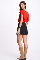 Lace short-sleeved jumper orange women