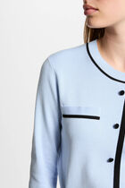 Pull col rond manches longues bleu ciel femme