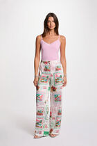 Printed wide-leg trousers multicolor women