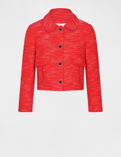 Straight buttoned jacket red ladies'