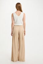 Wide leg trousers with darts cream women