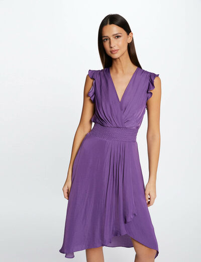 Sleeveless loose straight dress dark purple ladies'