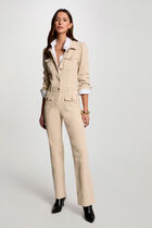 Denim jumpsuit light brown women
