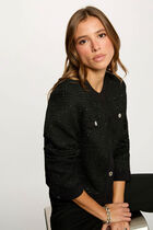 Veste courte ajustée noir femme