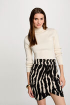 Ribbed jumper turtleneck ivory women