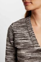 Long-sleeved jumper V-neck black women