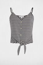 Débardeur cropped col v noir femme