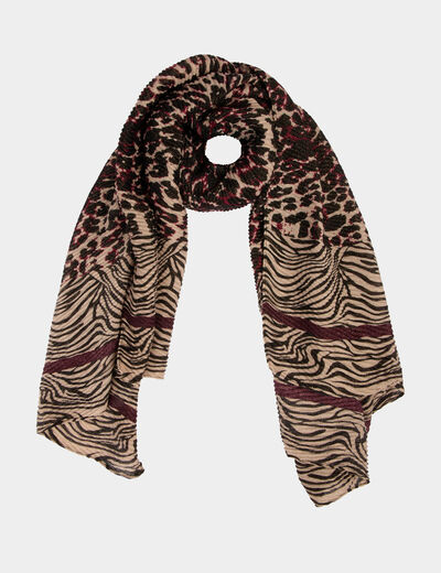 Pleated scarf multicolor women