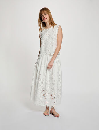Flared long skirt white women
