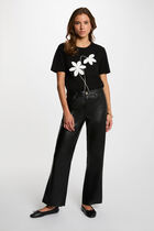Straight t-shirt with round neck black women