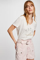 T-shirt with message ecru women