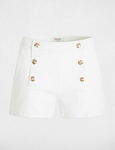 Denim shorts with buttons white women