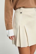 Mini suede skirt ecru women
