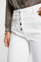 Cropped straight jeans ecru women