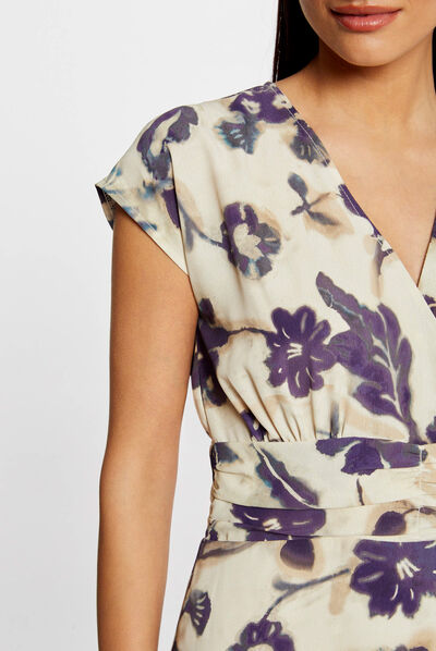 Fitted dress with floral print multico ladies'