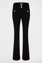 Bootcut jeans with flap pockets black women