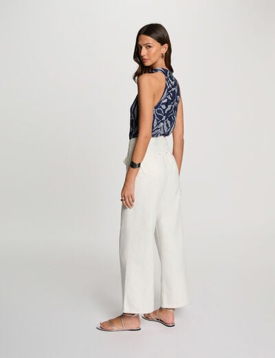 Sleeveless vest top white women