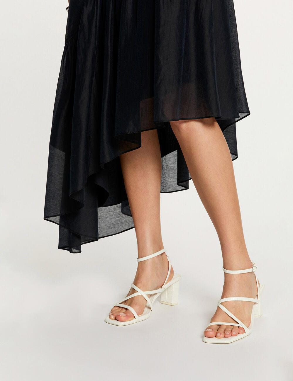 Asymmetric high-waisted skirt navy blue women