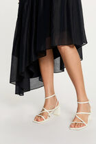 Asymmetric high-waisted skirt navy blue women