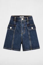 High-waisted denim shorts stone denim women