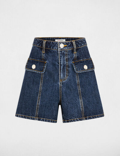 High-waisted denim shorts stone denim women