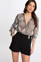 Short large velours noir femme