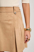 Jupe courte suédine camel femme