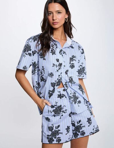 Wide poplin shorts multicolor women