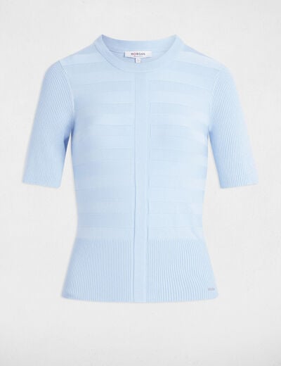 Jumper with short sleeves sky blue women