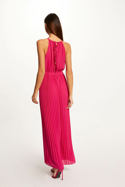 Wide leg pleated jumpsuit  ladies'