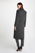 Buttoned long coat anthracite grey women