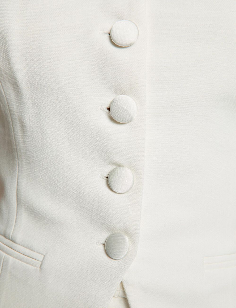 Fitted buttoned bustier white women