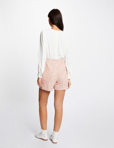 Fitted playsuit with 2 en 1 effect multicolored women