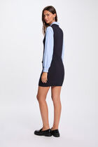 Fitted short dress navy blue women