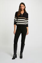 High-waisted skinny jeans black denim women