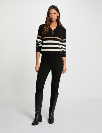 high waisted skinny jeans black denim women High-waisted skinny jeans black denim women