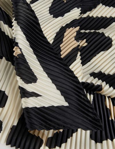 Pleated satin scarf multicolor women