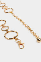Belt with metal rings gold yellow women