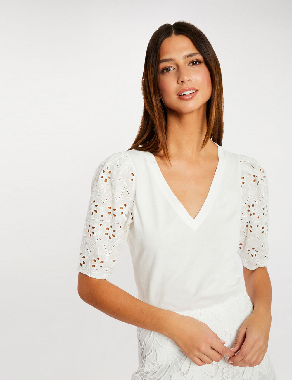 Short-sleeved t-shirt ecru women