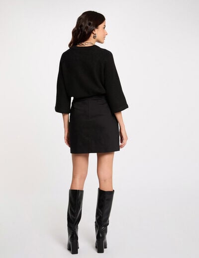Mini skirt with buttons black women