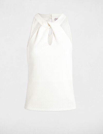 Sleeveless vest top white women