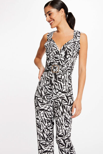 Straight jumpsuit geometric print multico ladies'