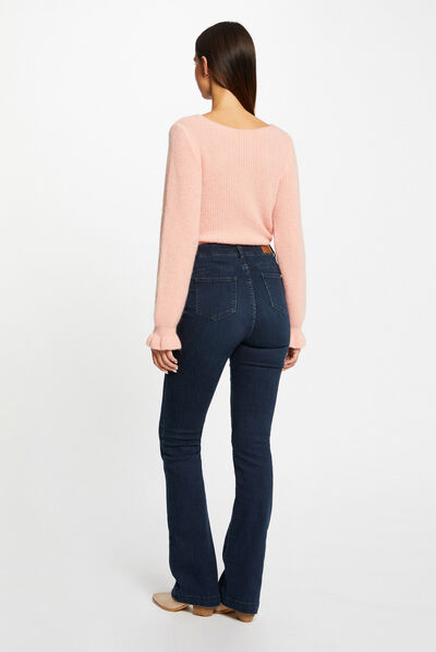 Long-sleeved jumper with round neck coral ladies'